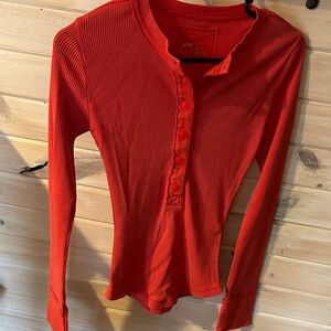 Aerie Vibrant Red Long Sleeve Top